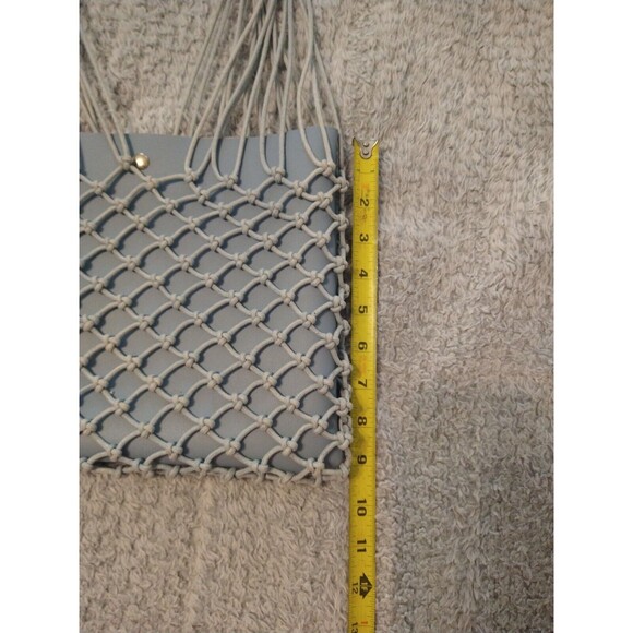 Blue Netted Hobo Shoulder Bag Boho Beachy Summer - Picture 3 of 8